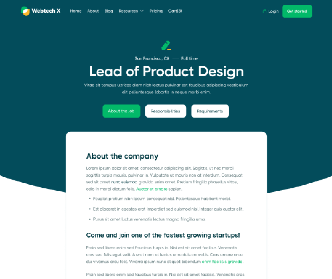 Career Single - Webtech X Webflow Template