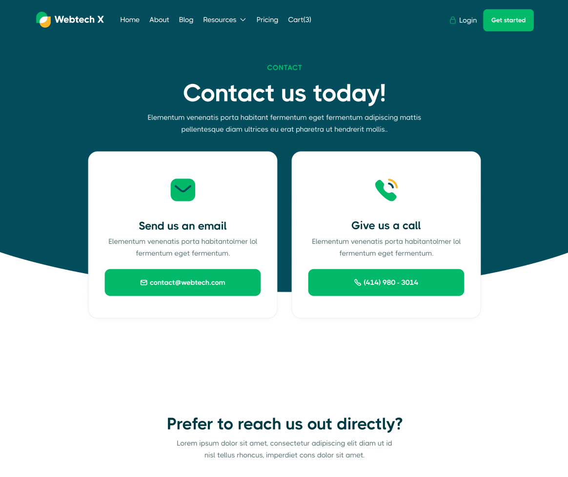 Contact - Webtech X Webflow Template