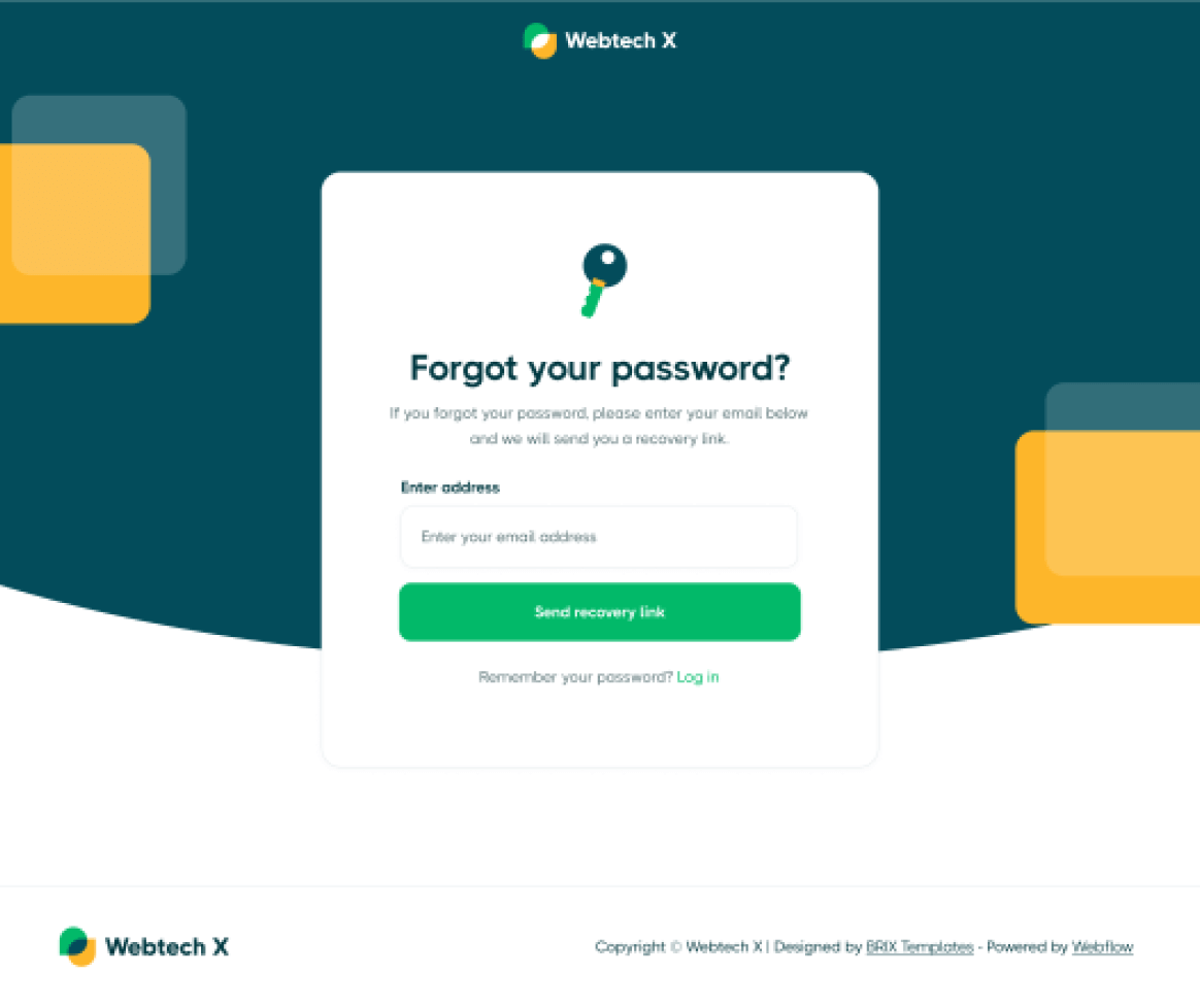 Forgot Password - Webtech X Webflow Template