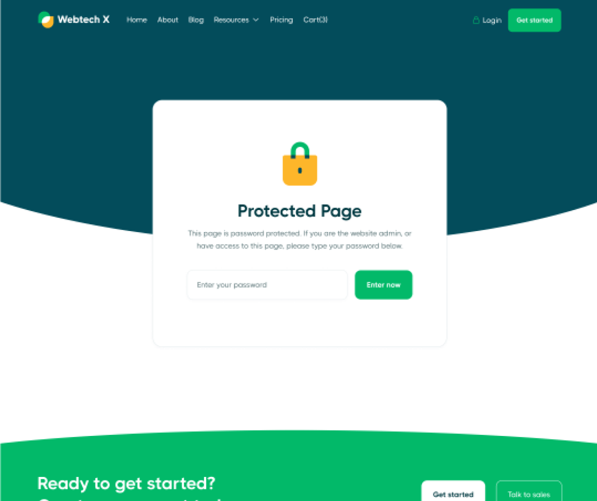 Password Protected - Webtech X Webflow Template