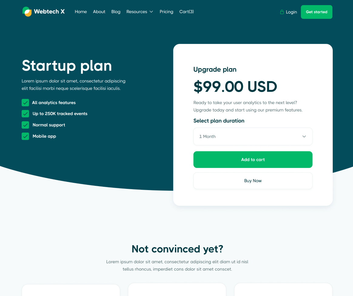 Pricing Single - Webtech X Webflow Template